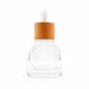 Botella Cuadrada Irregular de Ámbar de 30 ml con Boca de 20 mm, Botella Gotero para Aceite Esencial a Prueba de Luz, Botella para Sub-embotellado de Perfume, Venta al por Mayor