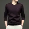 Sudadera de cuello redondo de moda de alta gama para hombre de Otoño y Primavera, Camiseta de manga larga versátil de lujo ligero, Prenda interior