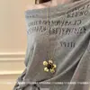Collar Colgante de Flor de Plata de Alto Grado Estilo Coreano Ins Diseño para Mujer Cadena Versátil de Suéter Nicho