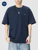 Roupa Masculina Muqiu 2026 Verão Nova Camiseta Fresca de Manga Curta Masculina Estampa Loose Fit Manga Meia Manga Camisa Básica