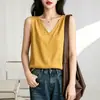 Camisola minimalista versátil de verano para mujer, refrescante, transpirable, agradable para la piel, cómoda para casa y para caminar, top base blanco