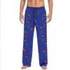Pantalones de pijama casuales con cordón para hombre y mujer con estampado de dibujos animados para parejas, pantalones caseros personalizables