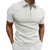 Camiseta Polo de Verano 2024 Nueva de Comercio Exterior Europea y Americana para Hombre de Manga Corta Color Sólido Jacquard Cremallera Camiseta Superior