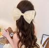 Pinza de Primavera con Lazo de Malla Dulce Francés para el Cabello para Mujer de Alta Gama 2025 Nuevo Clip Trasero para la Cabeza Tocado Verano