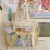 Bolsa para Dor com Fita Protetora, Bolsa Transparente para Boneca Estilo Anime, Bolsa Tote Grande Capacidade para Estudo