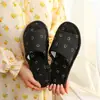 Chinelos Simples de Tecido com Solado de Tecido Estilo Japonês para Interior de Casa, Piso Silencioso, Macio, Par, Quatro Estações, de Algodão Doméstico para Homens e Mulheres