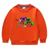 Primavera e outono de 2023 estilo coreano de desenho animado nova roupa infantil pequena e média suéter de gola redonda infantil manga longa algodão top para bebês masculino e feminino