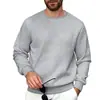 Sudadera de otoño para hombre estilo europeo y americano, con textura a cuadros y cuello redondo, suéter casual de manga larga acanalado para hombre