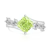 Anillo de Cubo de Azúcar Cortado Flor de Hielo de Piedra Preciosa Colorida Más Vendido en Transmisión en Vivo, Diamante de Alto Carbono Súper Brillante, Chapado en Oro Real, Anillo Versátil de Moda Personalizado