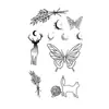 Adesivos de Tatuagem Estilo Medieval Herbal com Padrão de Animais Pequenos para Homens e Mulheres, Tatuagens Modernas e de Alta Qualidade, À Prova d'Água, Resistentes ao Suor e Duradouras