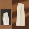 Calças de Veludo de Antílope Wide Leg Femininas Outono Inverno 2026 Novas Soltas com Caimento Plus Size Casuais Cintura Alta Emagrecimento Calças de Pernas Retas