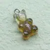 Urso Transparente Duas Cores Gradiente Glitter Resina Mini Urso g Chaveiro Brincos Colar diy Joias Pingente