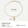 Taina Cadena Retorcida de Acero Inoxidable Chapado en Oro para Tarot Collar con Colgante de Cruz Personalidad Simple Transfronterizo Europeo y Americano Joyería de Lujo Ligero para Mujer