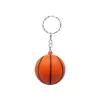 Llavero Popular de Baloncesto de PU Transfronterizo 4cm Espuma Esponjosa Colgante para Mochila Deportiva Patrón de Logo Impreso