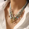 Zb0410 Colgante de Estrella de Mar y Concha de Acero Inoxidable para Playa de Verano, Color Dorado 14K Electrochapado, Cordón de Conservación de Color, Collar y Pulsera para Mujer