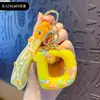 Chaveiro Criativo de Letra com Óleo e Bolinhas Coloridas Flutuantes Delicadas, Adequado para Meninas, Argola de Chaveiro de Bolsa de Casal