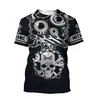 2024 Exportação Transfronteiriça Eurasiática Estampa Digital 3D Moda Padrão Animal Tendência Série de Arte Camiseta Masculina
