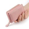 Comercio Exterior Nuevo Bolso para Tarjetas tipo Organo de Estilo Japonés Antirrobo Cepillado Cuero Genuino Billetera de Mano Monedero Japonés Pequeño Triple con Cremallera