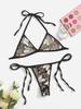 Lingerie sutiã de três pontos T calças tridimensional bordado senhoras roupa interior roupa de banho comércio exterior Amazon AliExpress cross-border