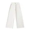Calça Wide Leg Plissada de Cintura Alta Comprimento Longo Estilo Novo Outono/Inverno 2025 Jeans Reto Solto Emagrecedor Tendência