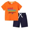 Camiseta para Niños 2026 Verano Nuevo Comercio Exterior Ropa para Niños Ins Estilo Coreano Algodón Manga Corta y Pantalones Cortos para Niños Conjunto de Dos Piezas