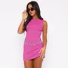 Vestido de Verão 2026 com Toque de Luxo, Cintura Marcada, Vestido Bodycon Puro e Sexy, Estilo Europeu e Americano, Vestido Sem Mangas Y2K para Mulheres