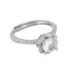 Anillo de Flor BloomRose con Diamante Moissanita para Mujer Chapado en Plata Anillo de Ramo de Mano con Diamante Simulado Anillo de Pedida de Mano Falso