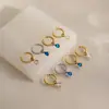 Pendientes Estilo Europeo y Americano Wanxing Oro de 18K Zircón No Modificado Forma de Lágrima Pinzas para Oreja Transfronterizo Estilo Dulce Lujo Ligero Versátiles