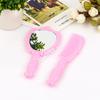 Moda Estilo Coreano Feminino Espelho Pente Set Ferramentas de Maquiagem Princesa Requintado Pente Cabelo Pente Handle Maquiagem Espelho