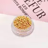 Cuentas de oro real de 18k personalizadas de fábrica, cuentas de oro lisas para accesorios de joyería hechos a mano con cuentas DIY, cuentas sueltas