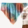 90 Nuevo Estilo Exótico Azul Otoño/Invierno Versátil Bufanda Exterior de Terciopelo para Mujer, Bufanda Cálida, Pañuelo para el Cuello, Bufanda Cuadrada Grande