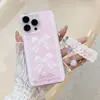 Capa de Celular Rosa com Laço de Renda IMD de Camada Dupla para Meninas Adequada para Apple 16Pm Fofa 13 Iphone15Pro