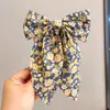 Pinza para el Cabello con Lazo Floral Pequeño Estilo Pastoral Francés Estilo Mori Pinza de Pato para Cola de Caballo Pinza Superior para la Parte Posterior de la Cabeza para Mujer