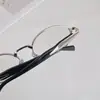 Gafas Metálicas Ovaladas Planas Anti-Luz Azul 2024 Nuevas Europeas y Americanas Moda Retro Se Pueden Equipar con Lentes para Miopía para Hombres y Mujeres