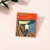 Pintura al Óleo Caliente Cruzando Van Gogh Broche Dibujo Animado Creativo Metal Gota de Aceite Insignia Linda Broche para Cuello Bolsa Accesorios