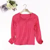 Otoño e invierno nuevos fabricantes al por mayor modal con copa acolchada en el pecho una sola talla color liso simple para mujer camisa base de manga larga