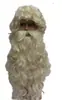 Peluca y barba de Papá Noel, cabello largo y rizado europeo y americano, peluca de Jesús, peluca y barba blancas y marrones de Navidad