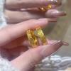 Pulseira Gelo Picado Cor Dourada Lançamento Pulseira Sólida Brilhante Joia Elegante Versátil Feminina Anel Pulseira