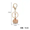 Chaveiro Criativo Formato de Coroa de Diamante Acessório Pingente para Bolsa Feminina Joia de Metal para Chaveiro de Carro