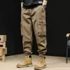 Overoles Transfronterizos para Hombre, Nuevo Estilo Primavera y Otoño, Marca de Tendencia Estilo Japonés, Pantalones Casuales Holgados Multibolsillos Atractivos, Talla Grande