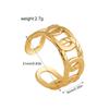 Europa y Estados Unidos acero de titanio transfronterizo oro de 18 quilates anillo hueco anillo de unión traje anillo abierto anillo con decoración de hoja joyería de comercio exterior