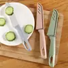 Cuchillo para Fruta de Acero Inoxidable para Uso Doméstico con Funda, Pelador Portátil Plegable, Pelador Multifuncional de Manzanas