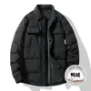 Jaqueta de Penas Masculina Enbu Outono Inverno Novo Estilo Gola Lapela Tendência Casual Versátil Quente Jovem Casaco Pão Outwear Masculino