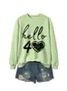Amazon eBay estación independiente moda versátil mujer hola 40 corazón cuello redondo manga larga sudadera comercio exterior transfronterizo