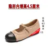Zapatos planos Blossom ~ 4.5cm de altura interior que aumenta, tallados, plisados, estilo Mary Jane, punta poco profunda para mujer, estilo lolita