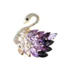 Design de Comércio Exterior Transfronteiriço Cristal Cisne Criativo Broche de Luxo Leve Acessórios Tendência de Nicho Retrô