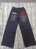 Jeans Holgados Estampados con Patrón de Murciélago Vintage Estilo Americano Harajuku para Hombre Pantalones Y2K de Calle Jeans Lazy