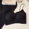 Sujetador Floral con Tirantes Finos para Mujer, Copa Fija, Sin Costuras, Sin Varillas, Realce Pequeño, Soporte Suave, Sujetador Levanta Busto