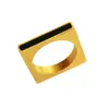Anel quadrado geométrico acrílico simples misterioso estilo europeu e americano joia da moda pulseira de aço inoxidável banhada a ouro 18K