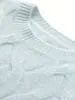 Suéter de Cachemira de Color Sólido para Mujer Cuello Redondo Tejido de Trenza 3D Suéter Grueso Holgado Estilo Perezoso Capa Base de Lana
